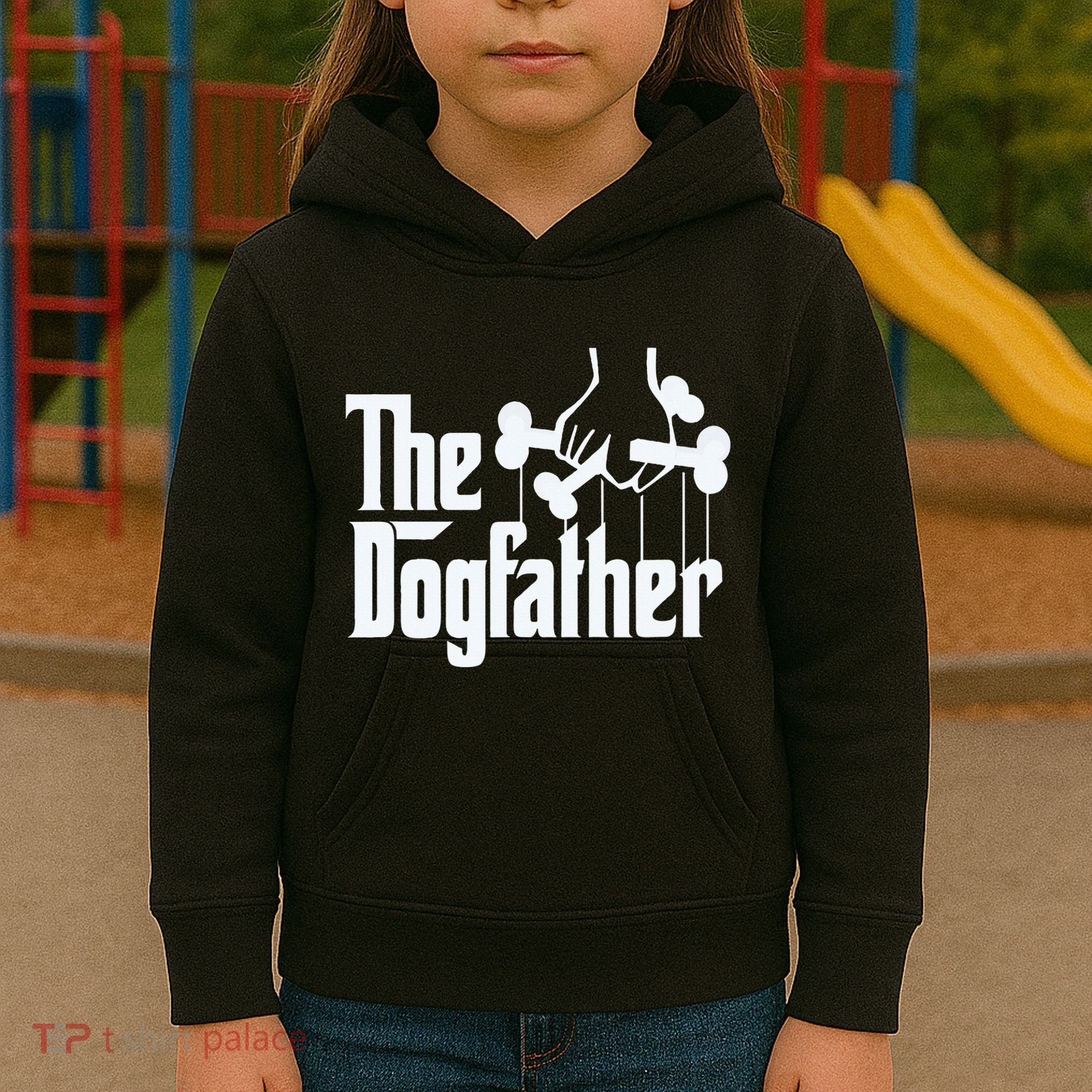 The Dogfather Dog Dad Fathers Day Gift Dog Lover Kids Hoodie