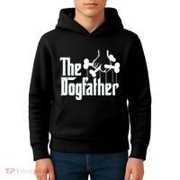 The Dogfather Dog Dad Fathers Day Gift Dog Lover Kids Hoodie thumb 4