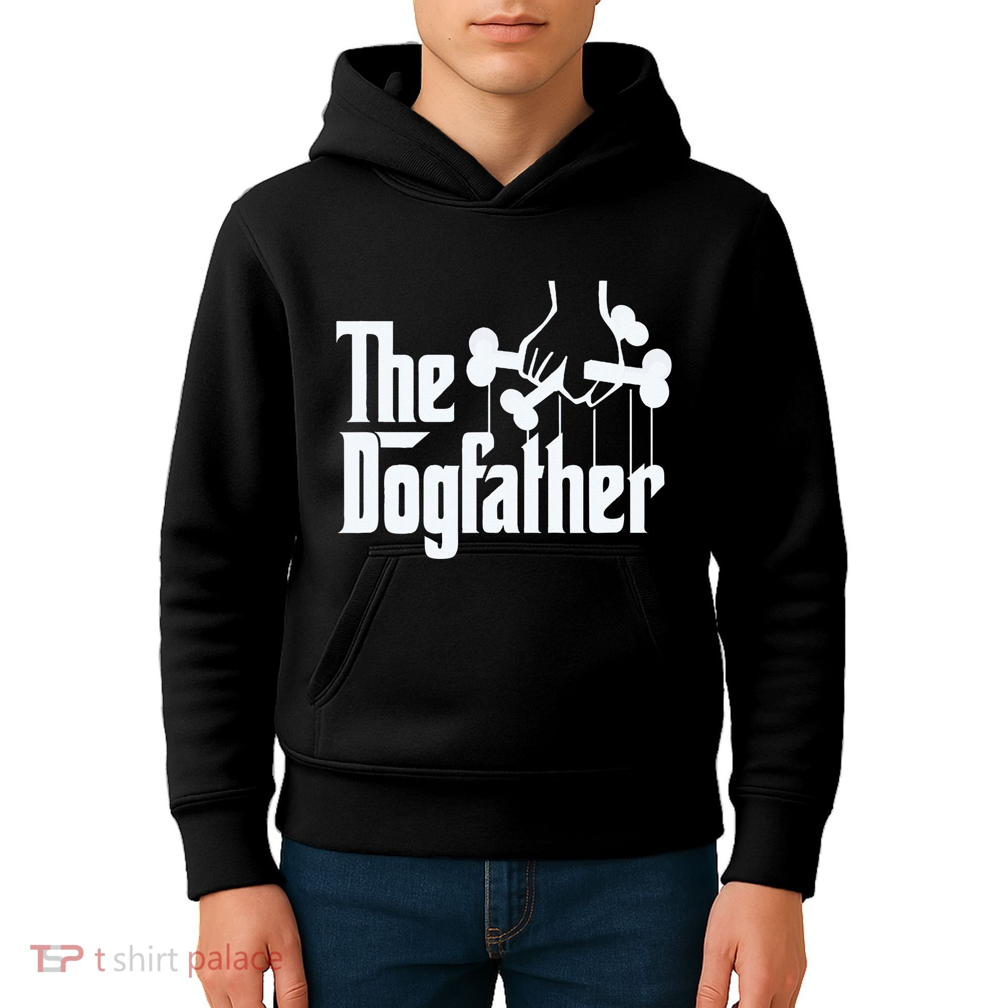 The Dogfather Dog Dad Fathers Day Gift Dog Lover Kids Hoodie