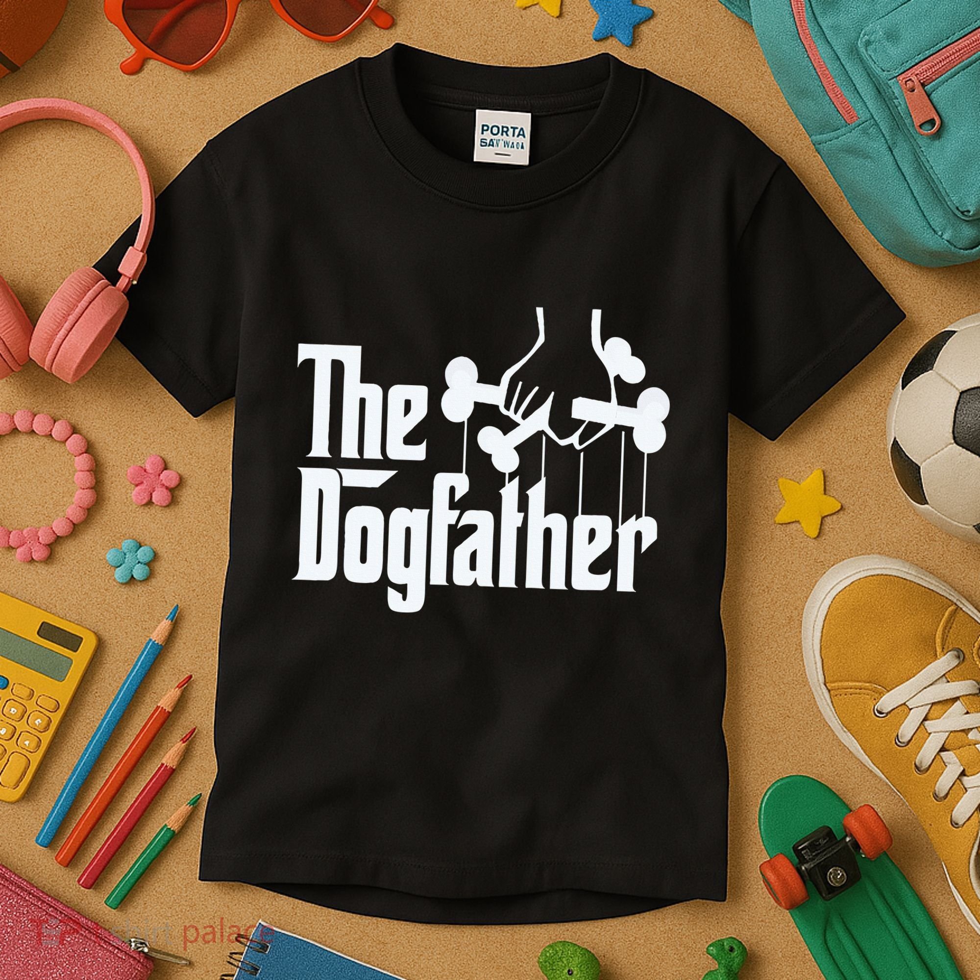 The Dogfather Dog Dad Fathers Day Gift Dog Lover Kids T-Shirt