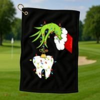 Tooth Dentist Dental Christmas Holiday Golf Towel thumb 1