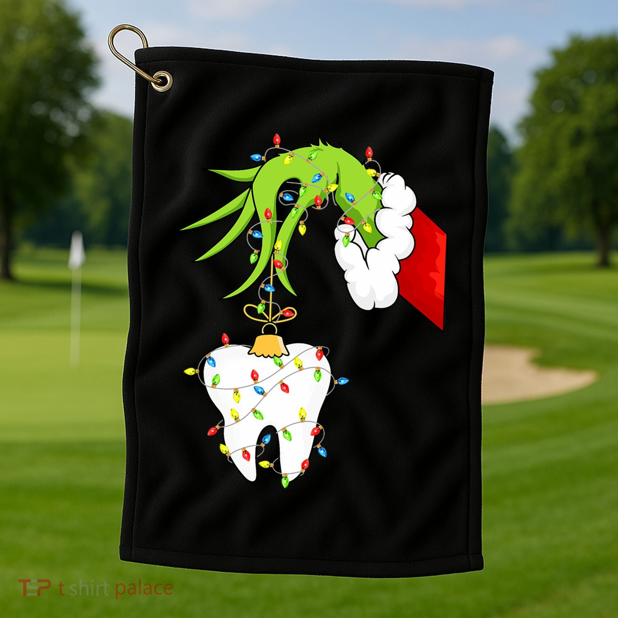 Tooth Dentist Dental Christmas Holiday Golf Towel