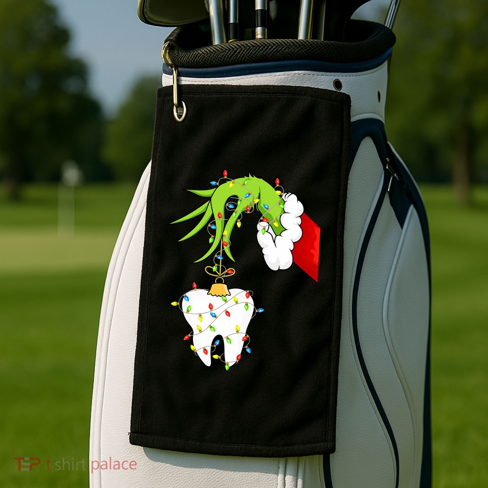 Tooth Dentist Dental Christmas Holiday Golf Towel