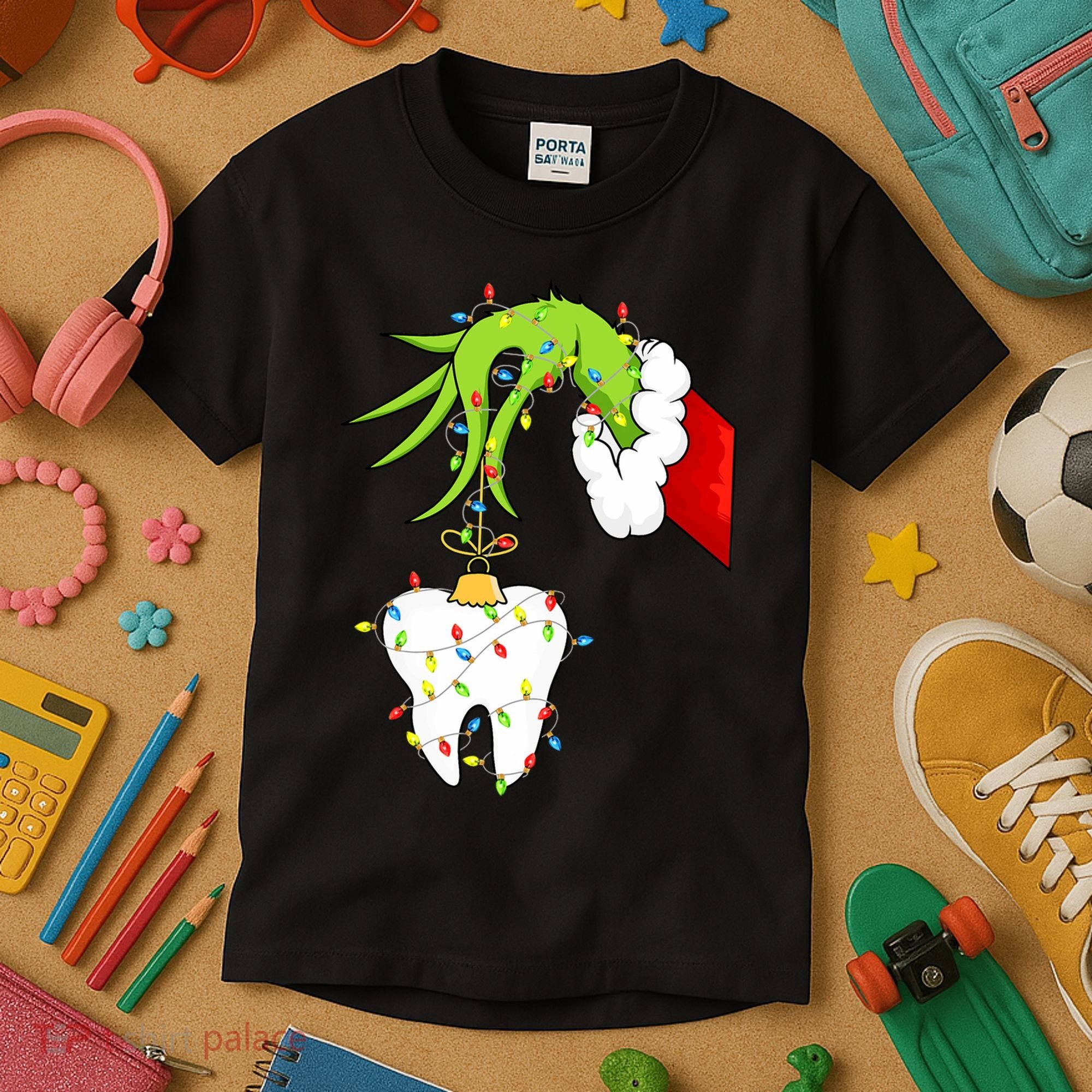 Tooth Dentist Dental Christmas Holiday Kids T-Shirt