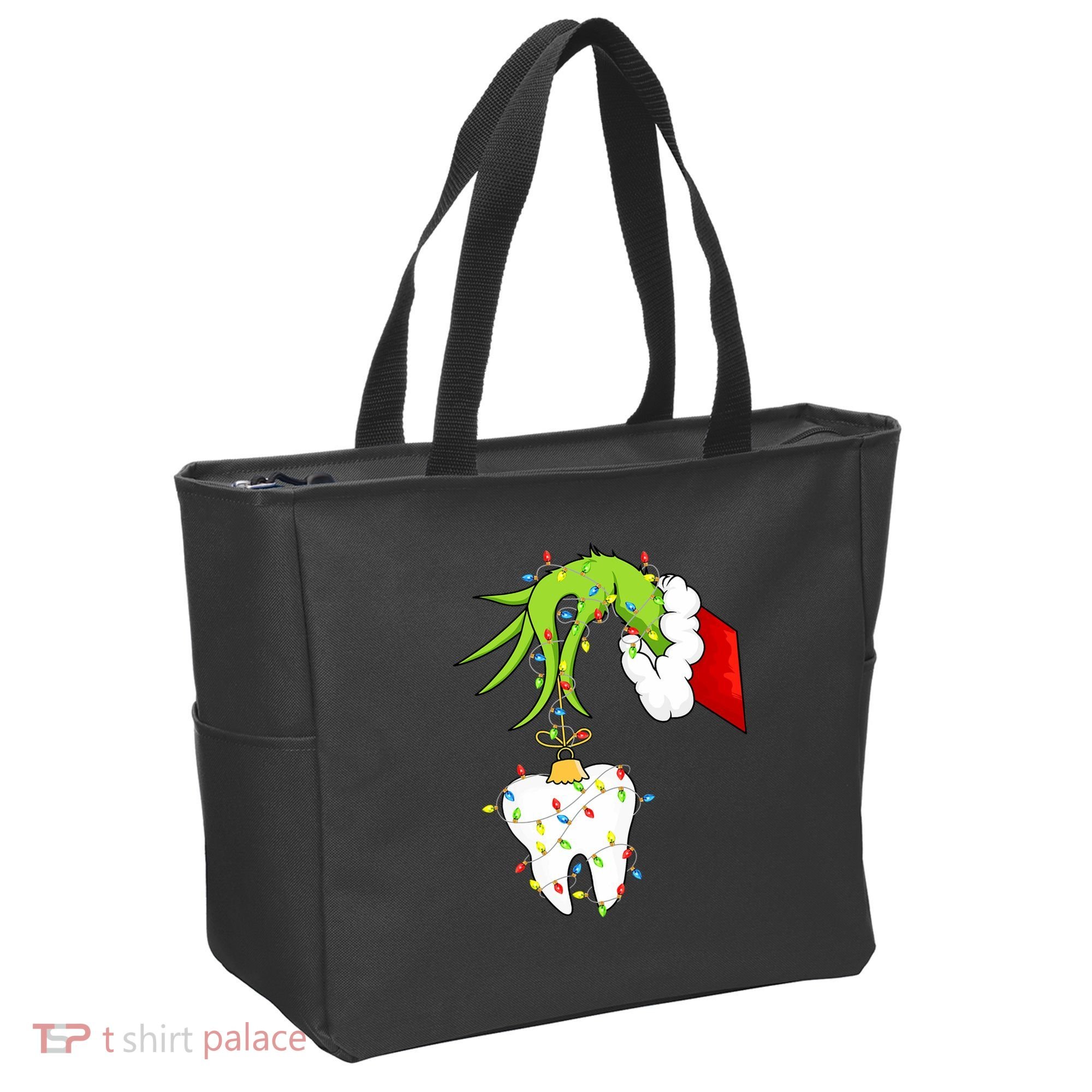Tooth Dentist Dental Christmas Holiday Tote Bag