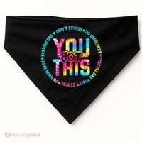 Tie Dye Don't Stress Do Your Best You Got This Test Day USA-Made Doggie Bandana thumb 0