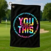 Tie Dye Don't Stress Do Your Best You Got This Test Day Golf Towel thumb 1