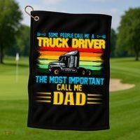Truck Driver Dad Gift Golf Towel thumb 1