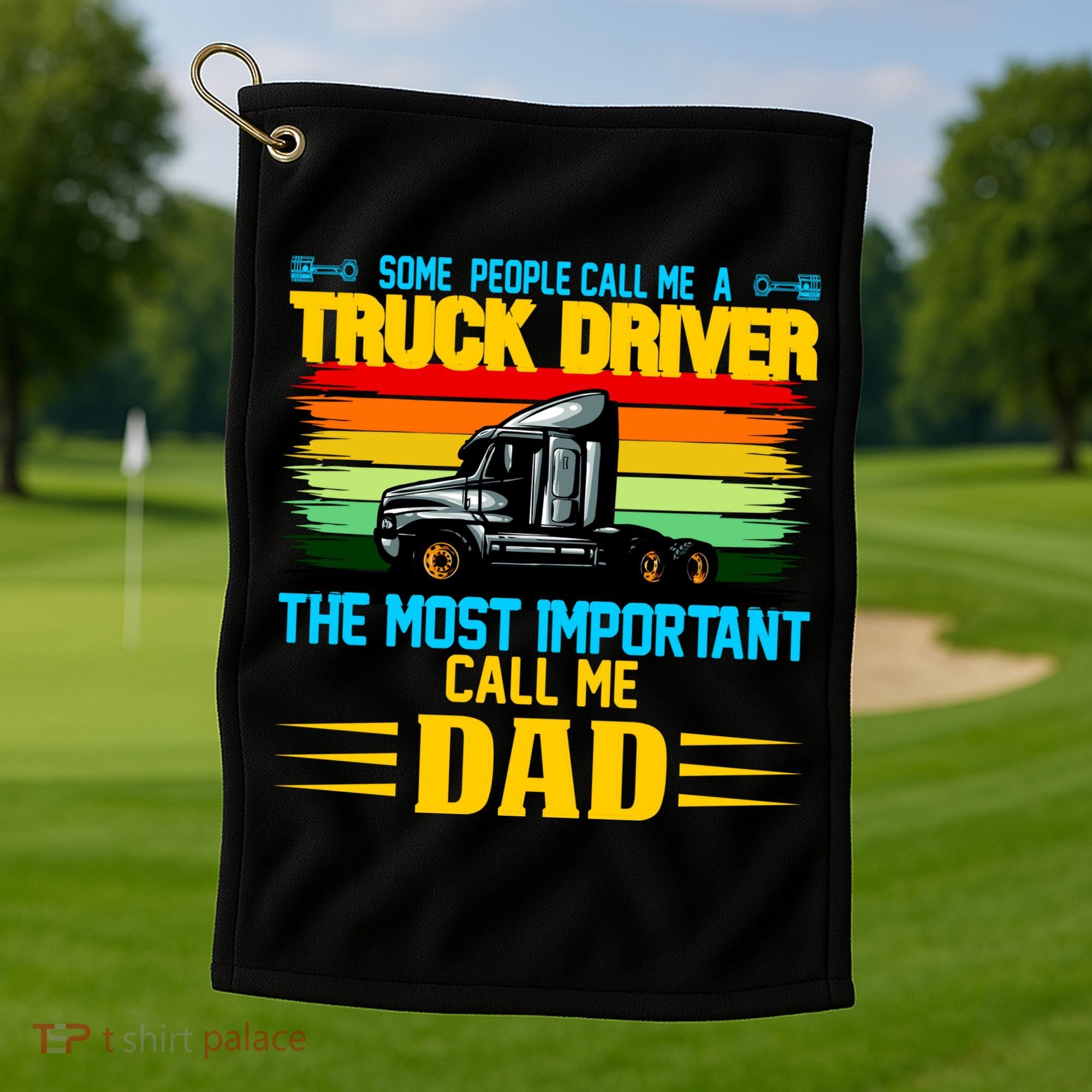 Truck Driver Dad Gift Golf Towel