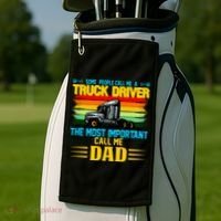 Truck Driver Dad Gift Golf Towel thumb 2