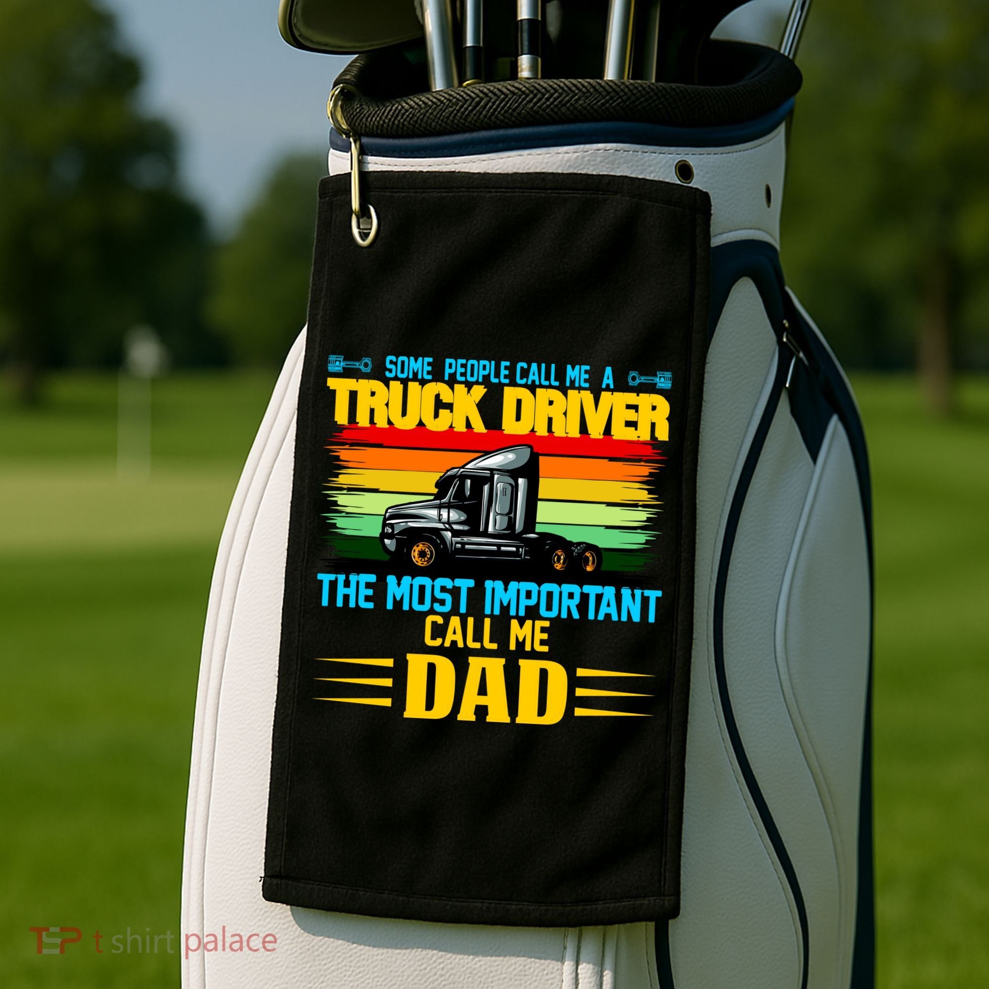 Truck Driver Dad Gift Golf Towel