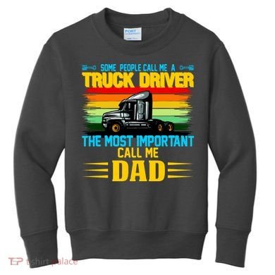 Truck Driver Dad Gift Kids Sweatshirt