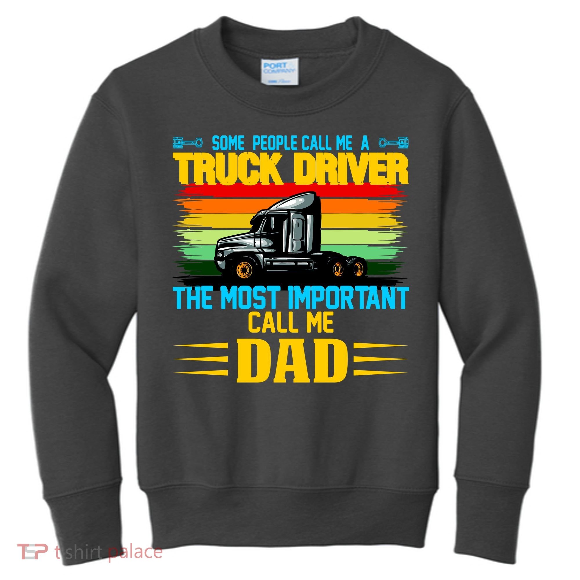 Truck Driver Dad Gift Kids Sweatshirt
