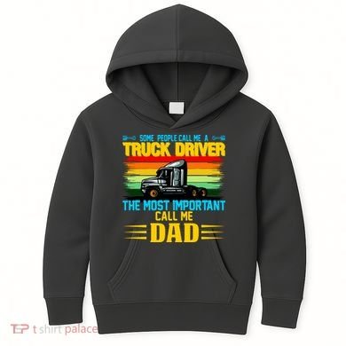 Truck Driver Dad Gift Kids Hoodie