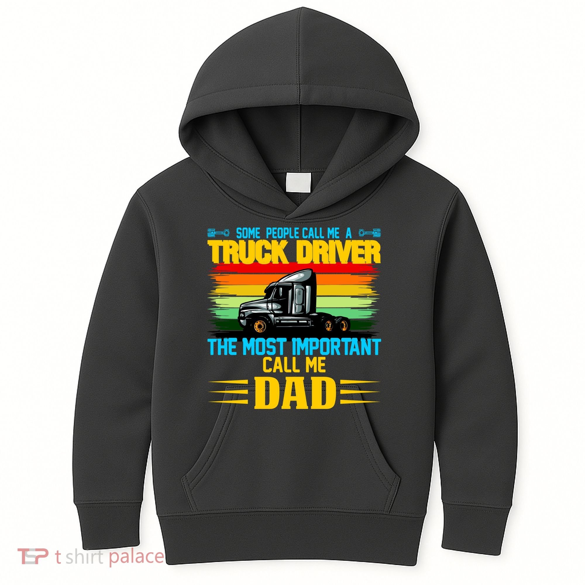 Truck Driver Dad Gift Kids Hoodie