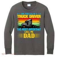 Truck Driver Dad Gift Kids Long Sleeve Shirt thumb 0
