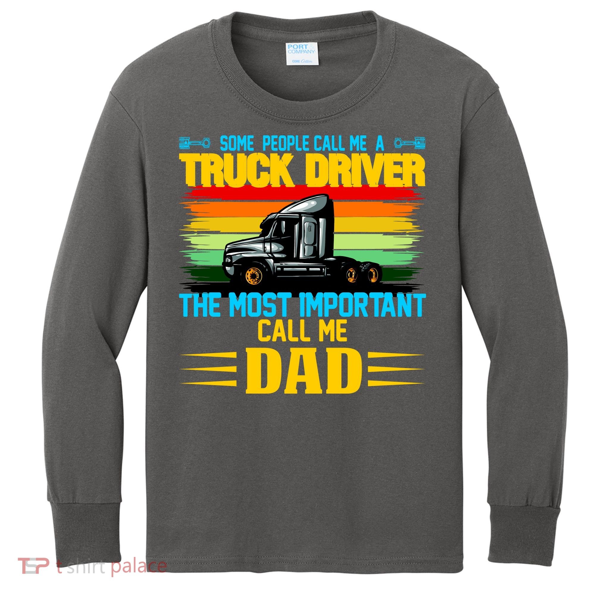 Truck Driver Dad Gift Kids Long Sleeve Shirt