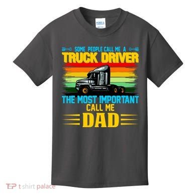 Truck Driver Dad Gift Kids T-Shirt