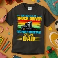 Truck Driver Dad Gift Kids T-Shirt thumb 3
