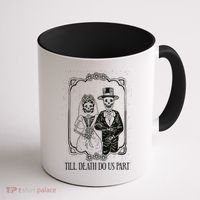 Till Death Do Us Part Skeleton Wedding Couple Valentines Day Coffee Mug thumb 1