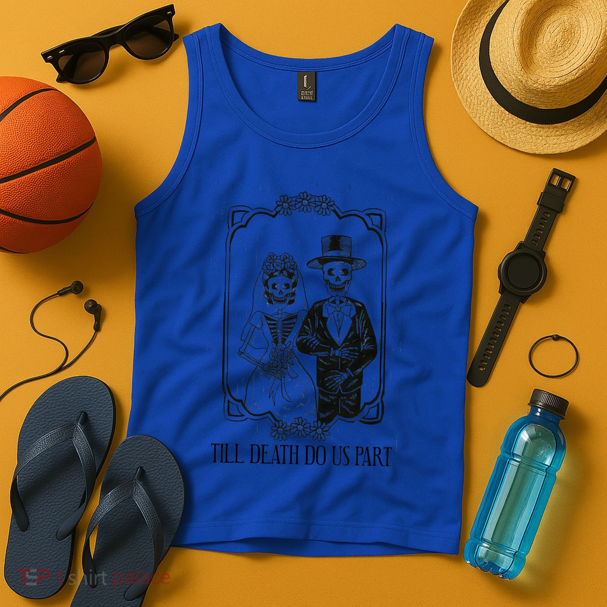 Till Death Do Us Part Skeleton Wedding Couple Valentines Day Tank Top