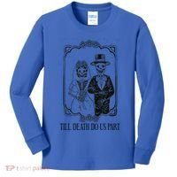 Till Death Do Us Part Skeleton Wedding Couple Valentines Day Kids Long Sleeve Shirt thumb 0