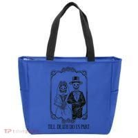Till Death Do Us Part Skeleton Wedding Couple Valentines Day Tote Bag thumb 0
