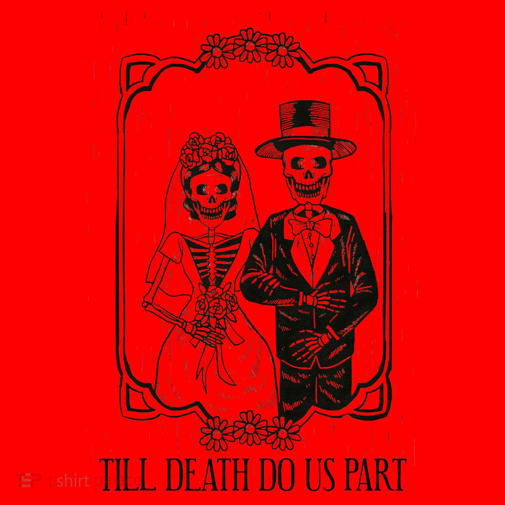 Till Death Do Us Part Skeleton Wedding Couple Valentines Day Santa Hat