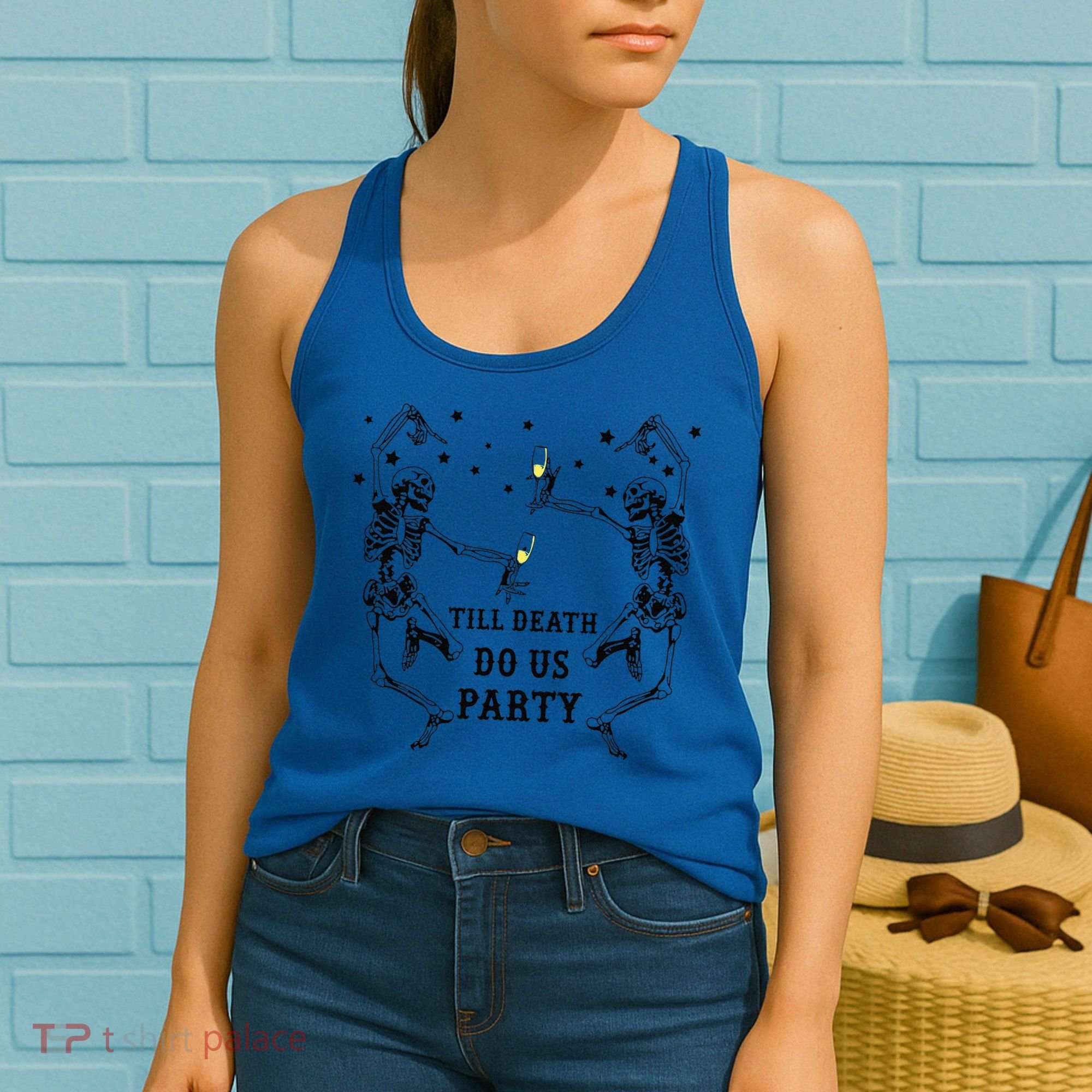 Till Death Do Us Party Skeleton Bridesmaid Bachelorette Women's Tank Top