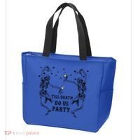 Till Death Do Us Party Skeleton Bridesmaid Bachelorette Tote Bag thumb 3