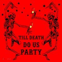 Till Death Do Us Party Skeleton Bridesmaid Bachelorette Santa Hat thumb 1