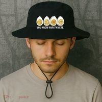 Thanksgiving Dinner Deviled Egg You Know Why Im Here Bucket Hat thumb 2