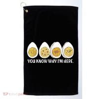 Thanksgiving Dinner Deviled Egg You Know Why Im Here Golf Towel thumb 0