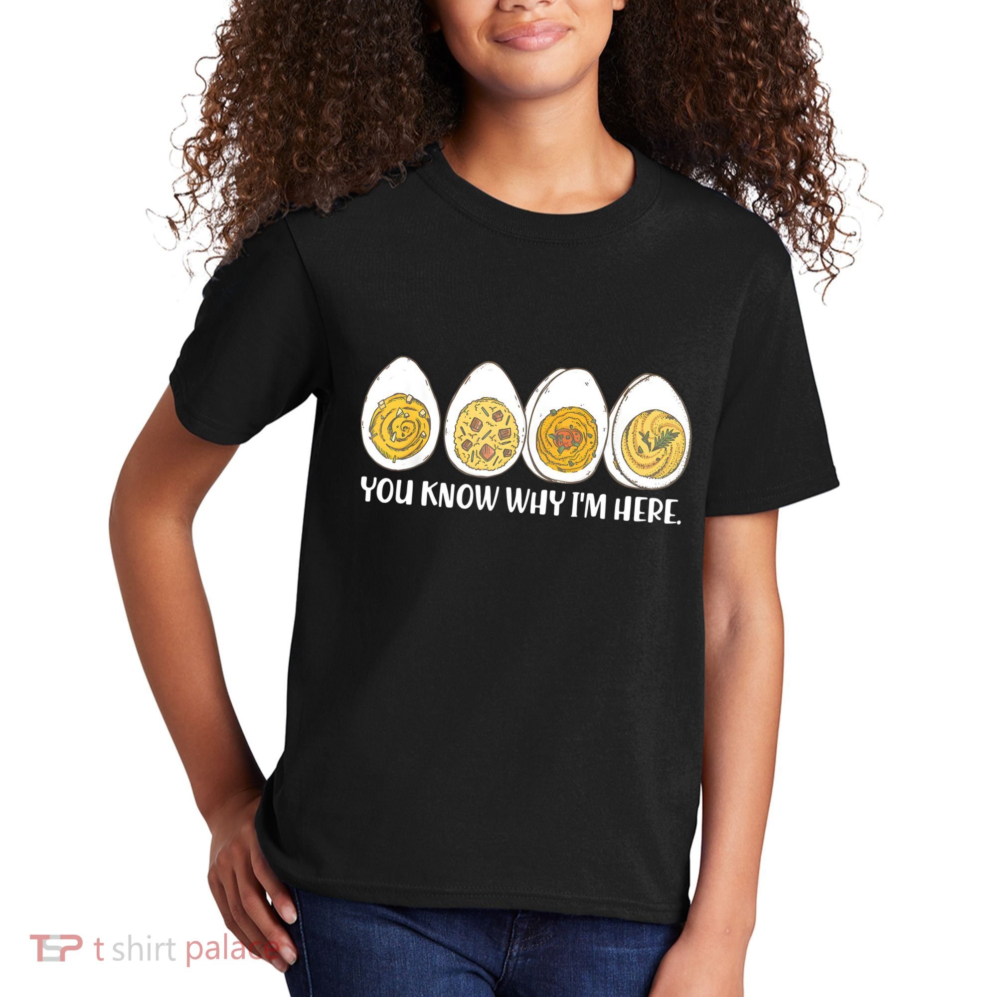 Thanksgiving Dinner Deviled Egg You Know Why Im Here Kids T-Shirt