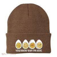 Thanksgiving Dinner Deviled Egg You Know Why Im Here Beanie thumb 0