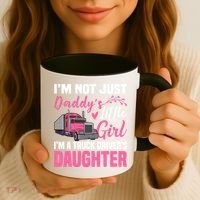 Truck Driver Daughter Cute Of Trucker Daddy Great Gift Coffee Mug thumb 3