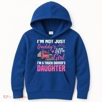 Truck Driver Daughter Cute Of Trucker Daddy Great Gift Kids Hoodie thumb 0