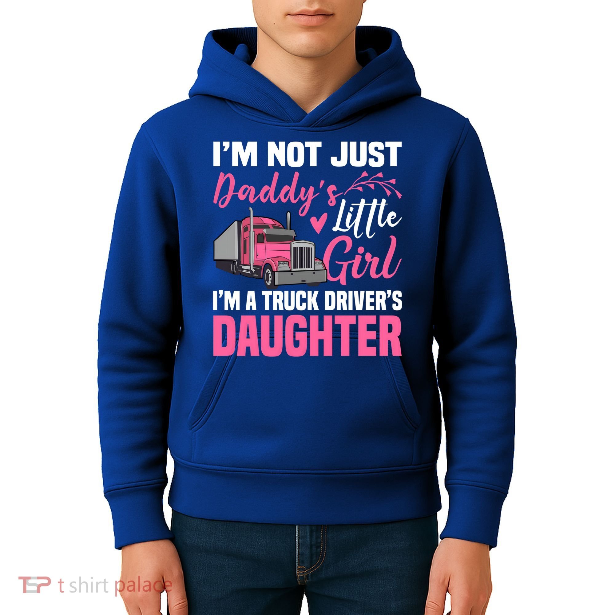 Truck Driver Daughter Cute Of Trucker Daddy Great Gift Kids Hoodie