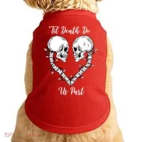 Til Death Do Us Part Skeleton Heart Doggie Tank thumb 0