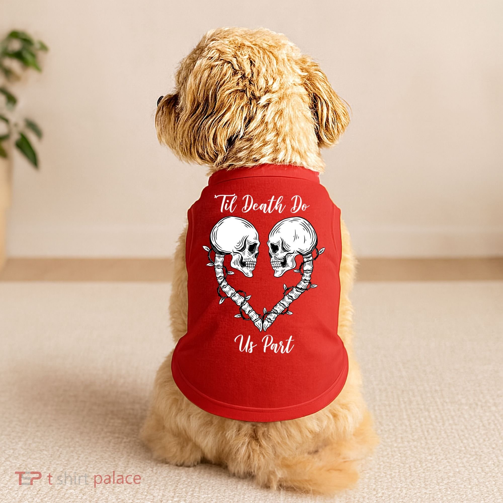 Til Death Do Us Part Skeleton Heart Doggie Tank