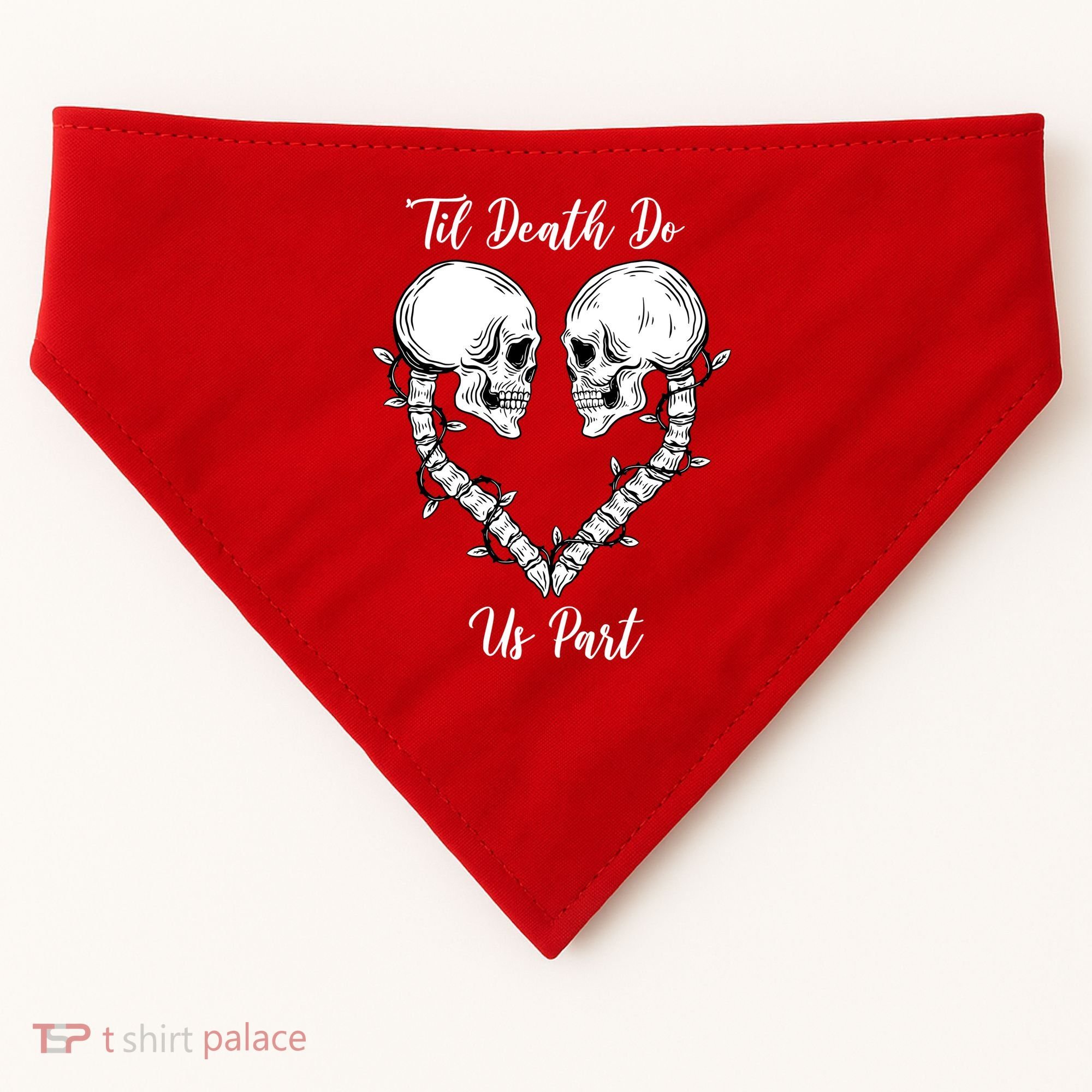 Til Death Do Us Part Skeleton Heart USA-Made Doggie Bandana