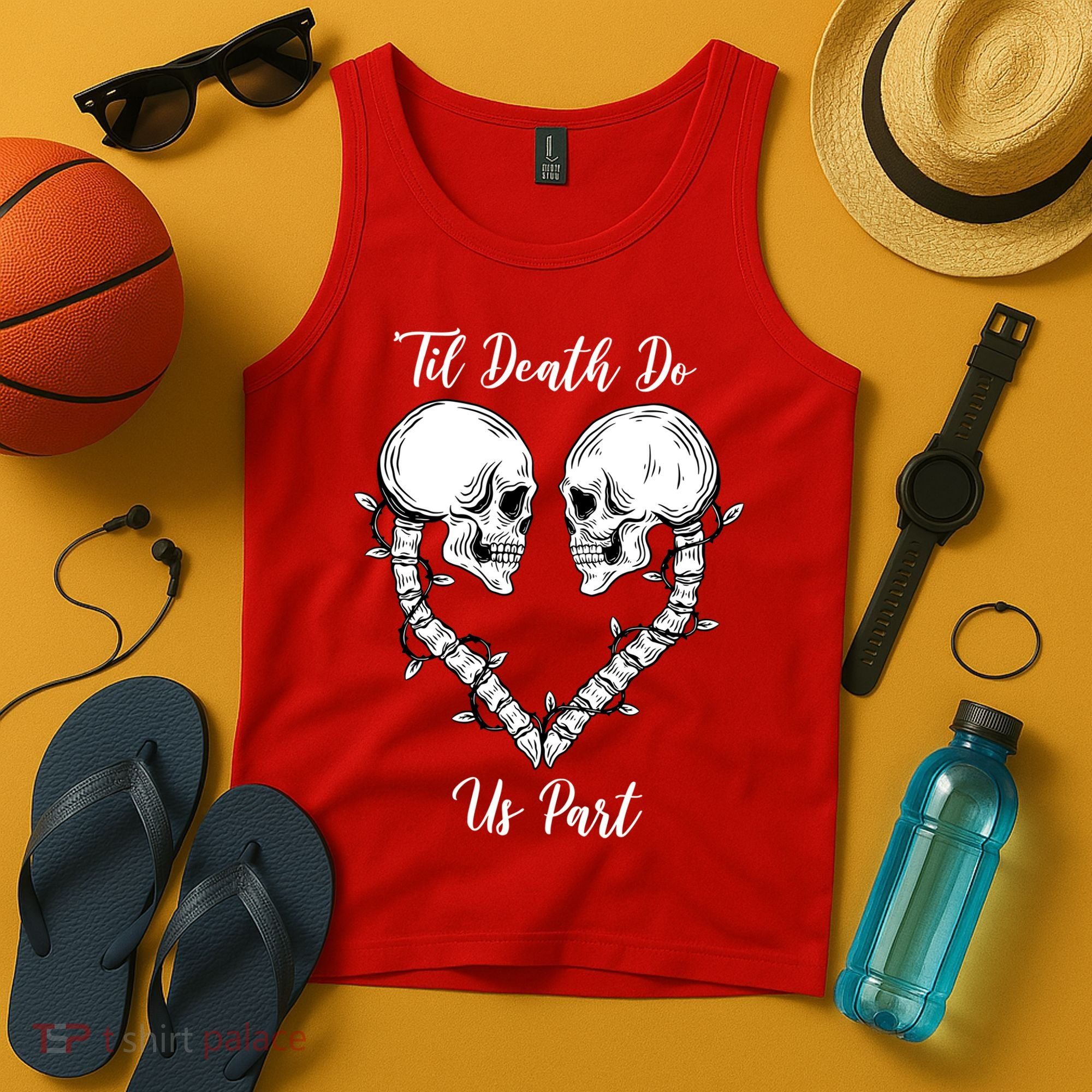 Til Death Do Us Part Skeleton Heart Tank Top