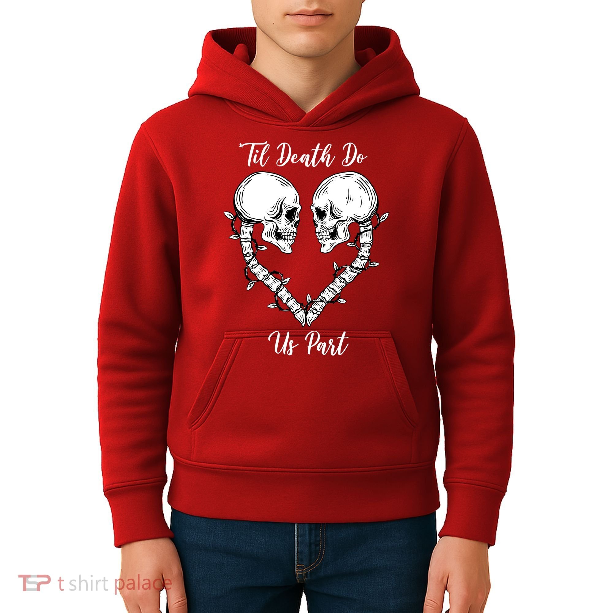 Til Death Do Us Part Skeleton Heart Kids Hoodie