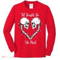 Til Death Do Us Part Skeleton Heart Kids Long Sleeve Shirt thumb 0