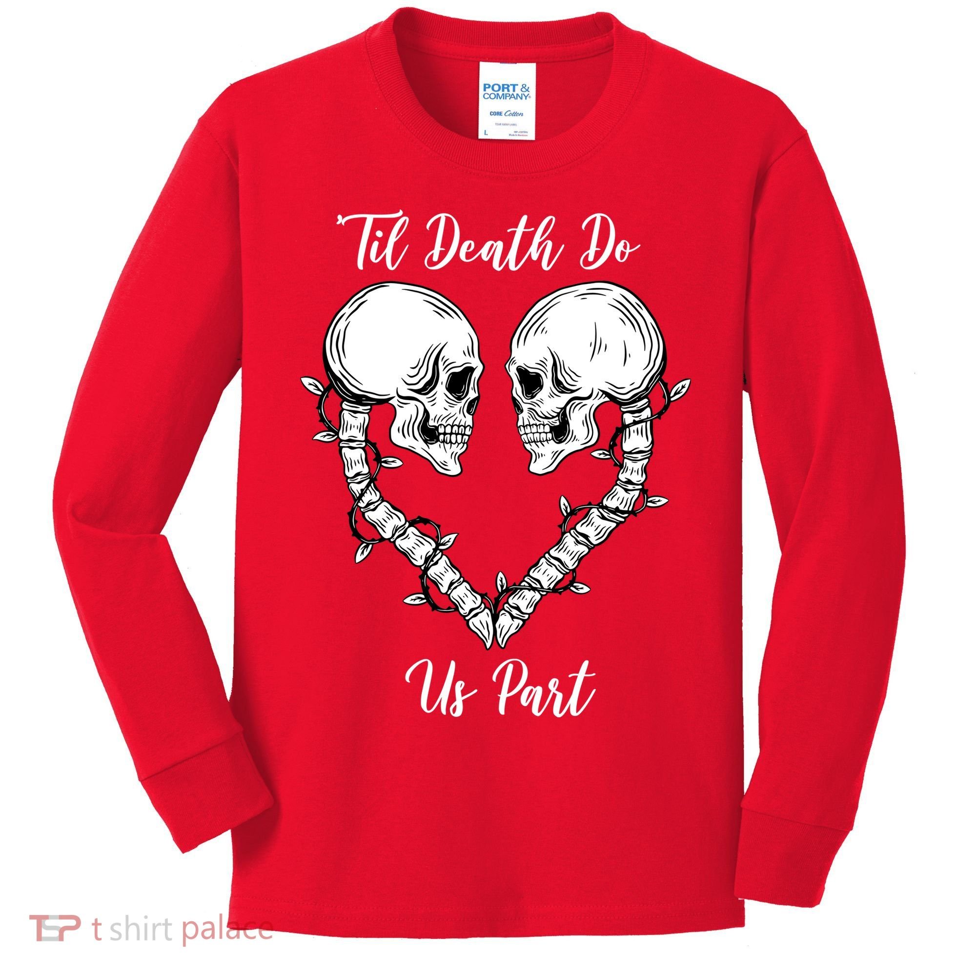 Til Death Do Us Part Skeleton Heart Kids Long Sleeve Shirt