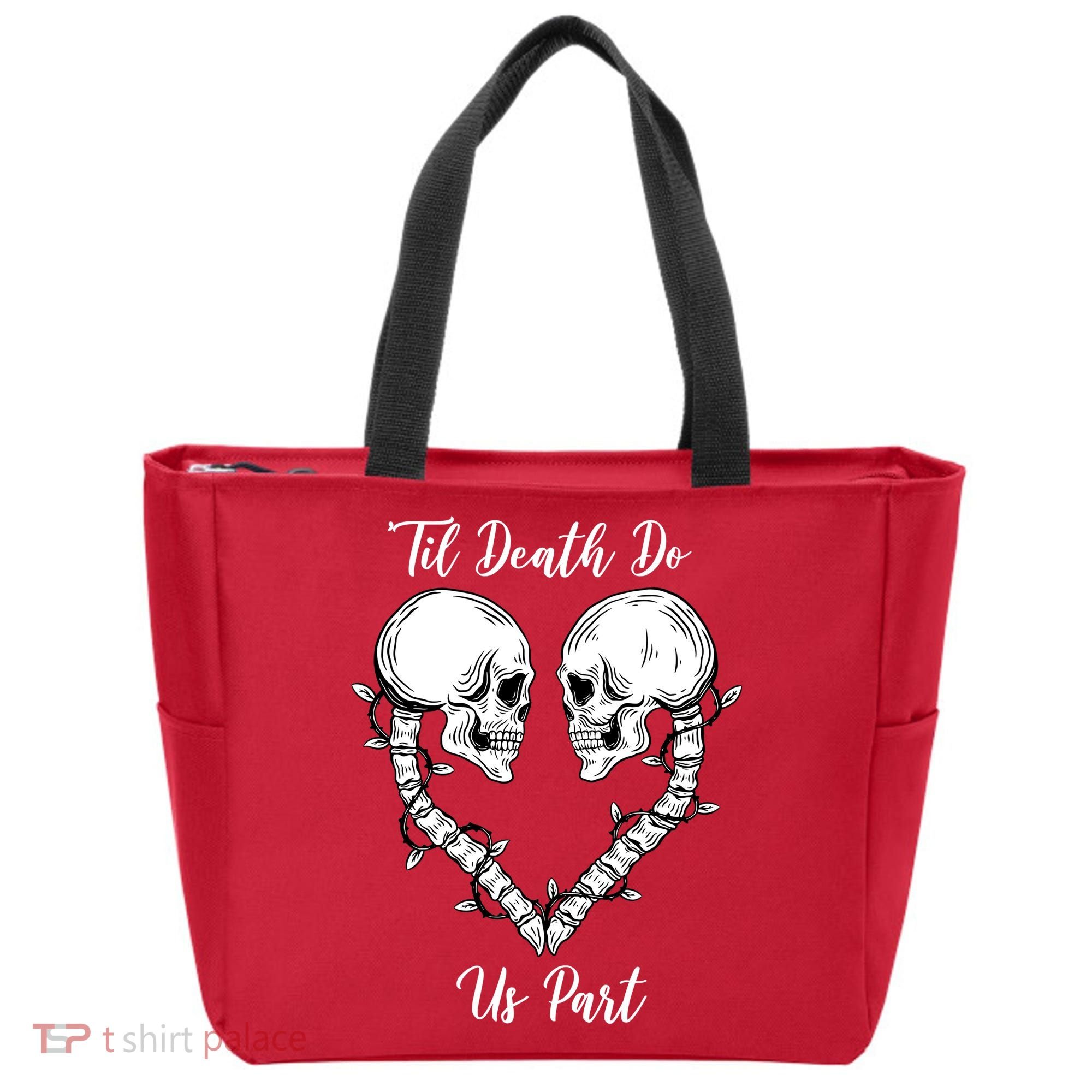 Til Death Do Us Part Skeleton Heart Tote Bag