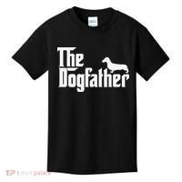 The Dogfather Dachshund Father Funny Dog Lover Kids T-Shirt thumb 0