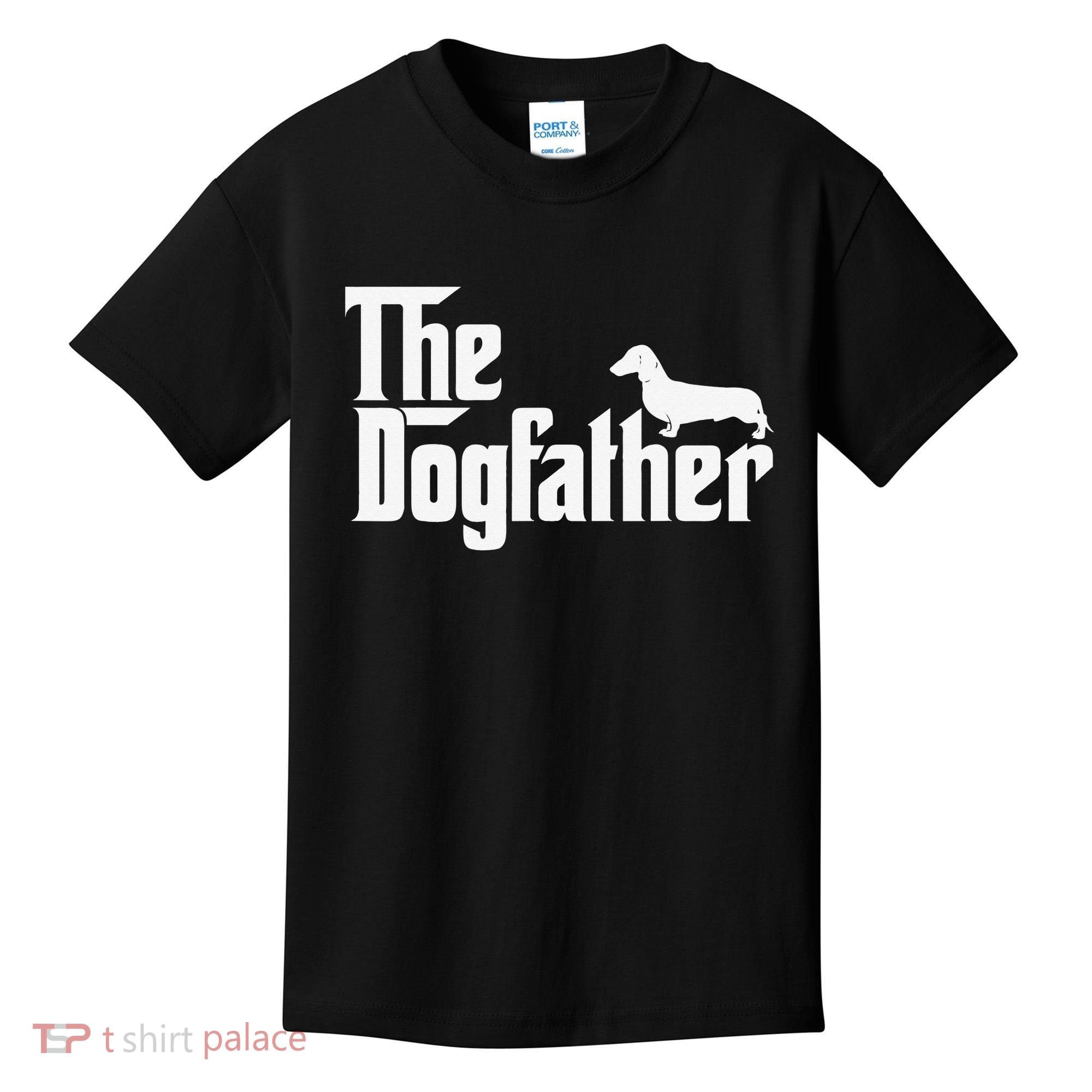 The Dogfather Dachshund Father Funny Dog Lover Kids T-Shirt