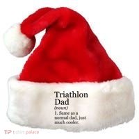 Triathlon Dad Definition Funny Sarcastic Sports Gift Santa Hat thumb 0