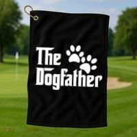 The Dogfather Dog Father Pet Owner Golf Towel thumb 1